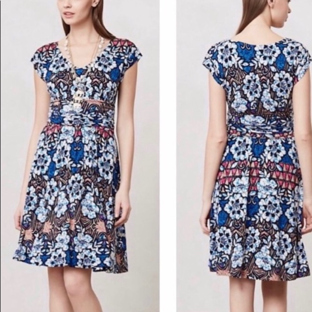 Anthropologie Meadow Rue Gardenia Dress Batik Knit